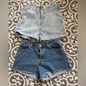 Women’s Denim Shorts Bundle - H&M and Twik brand - Light Wash & Dark Wash